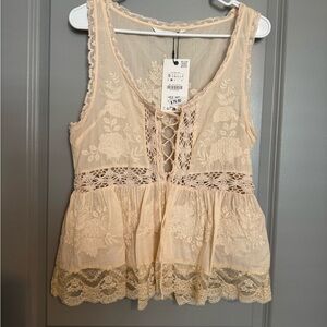Zara Cream Lace Blouse